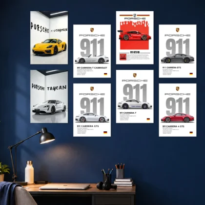 Porsche 911 and Taycan Set Posters