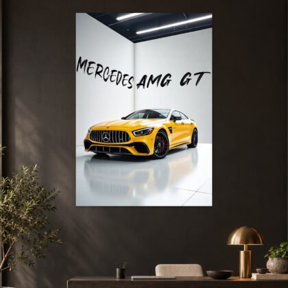 Mercedes AMG GT Solarbeam Yellow Aesthetic Poster