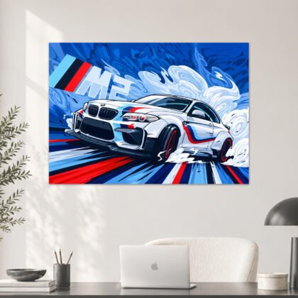 BMW M2 Competition Drift Graphics Aesthetic Poster