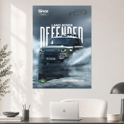 Land Rover Defender 110 Water Splash Car Poster