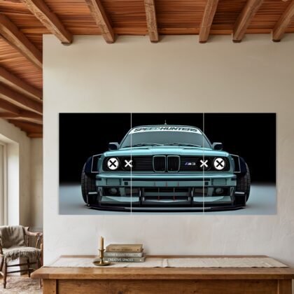 BMW E36 Drift Build Front View Split Poster