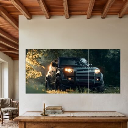 Land Rover Defender Headlights Split Poster