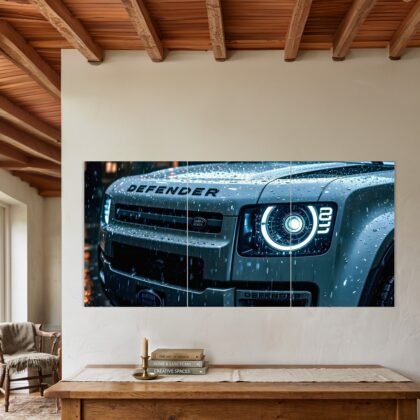 Land Rover Defender Rain Close-Up Split Poster
