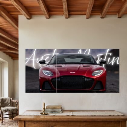 Aston Martin DBS Red Front View Split Poster