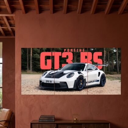 Porsche 911 GT3 RS Bold Typography Split Poster