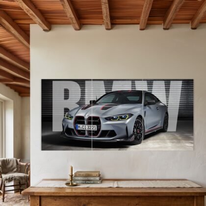 BMW M3 Silver Performance Split Poster
