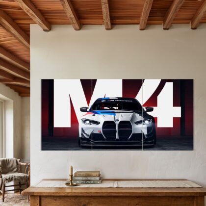 BMW M4 GT3 Front View Split Poster