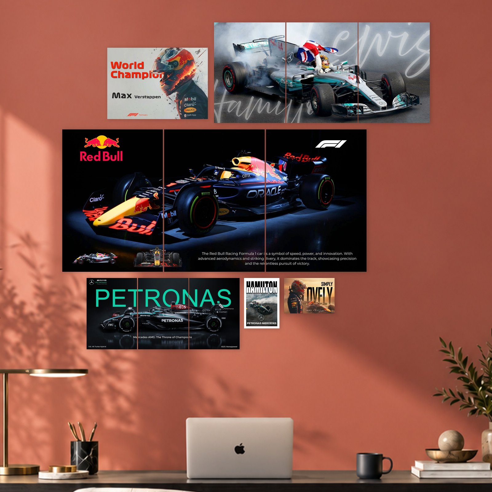 Red Bull and Mercedes Formula 1 Layout Posters