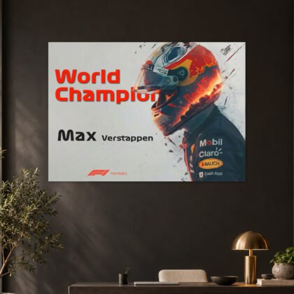 Max Verstappen Helmet Profile Gaze Aesthetic Poster