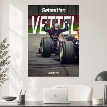 Sebastian Vettel Red Bull Indian GP F1 Poster