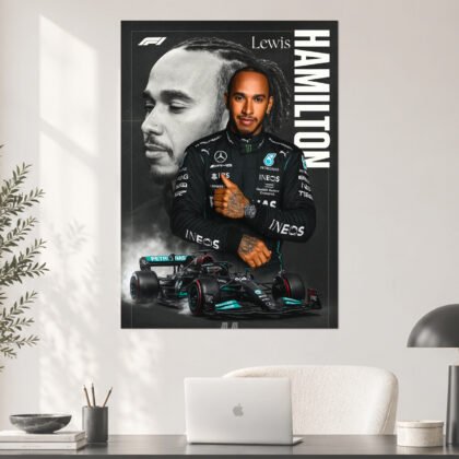 Lewis Hamilton Mercedes Portrait F1 Poster