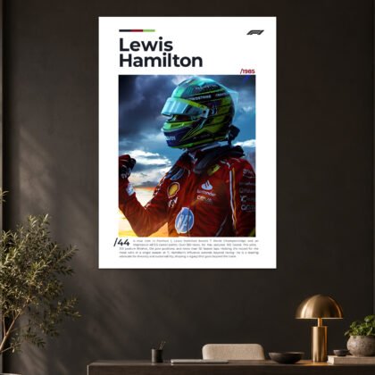 Lewis Hamilton Ferrari Driver Card F1 Poster