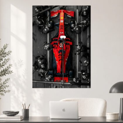 Scuderia Ferrari Pit Stop Overhead Aesthetic Poster