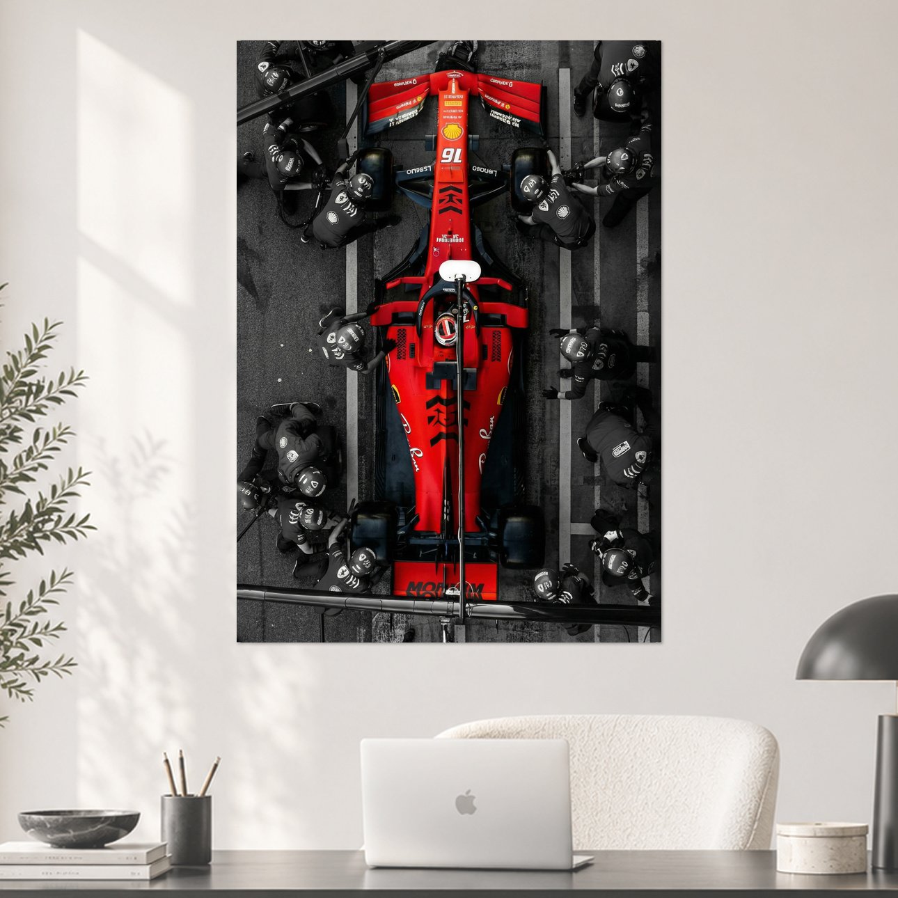 Scuderia Ferrari Pit Stop Overhead Aesthetic Poster