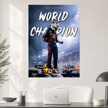 Max Verstappen World Champion Celebration Aesthetic Poster