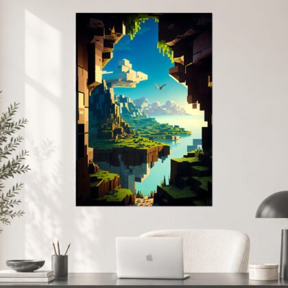 Minecraft Scenic Overworld Landscape Aesthetic Poster