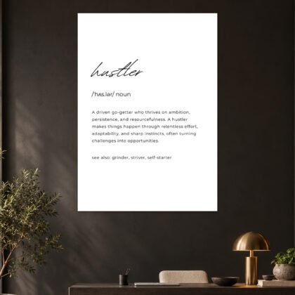 Hustler Definition Typography Poster
