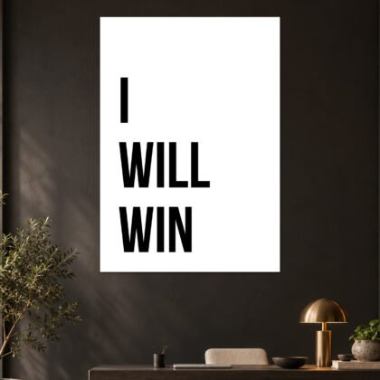 I Will Win Minimalist Motivational Poster