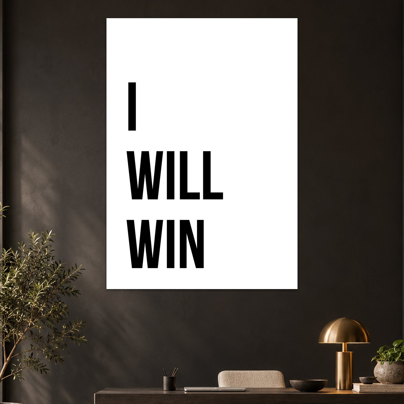 I Will Win Minimalist Motivational Poster