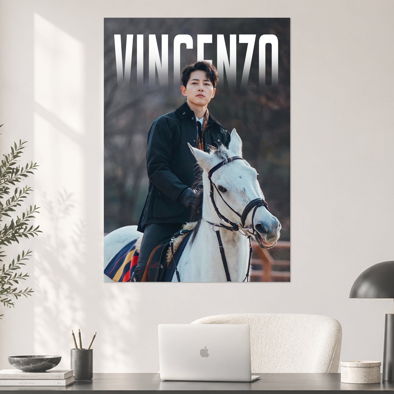 Vincenzo - White Horse Stance Aesthetic Poster