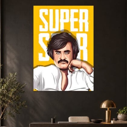 Rajinikanth - Superstar Yellow Aesthetic Poster