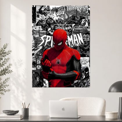 Spider-Man Noir Comic Background Aesthetic Poster