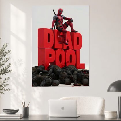 Deadpool Red Typography Marvel Poster