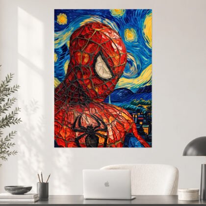 Spider-Man Starry Night Art Poster