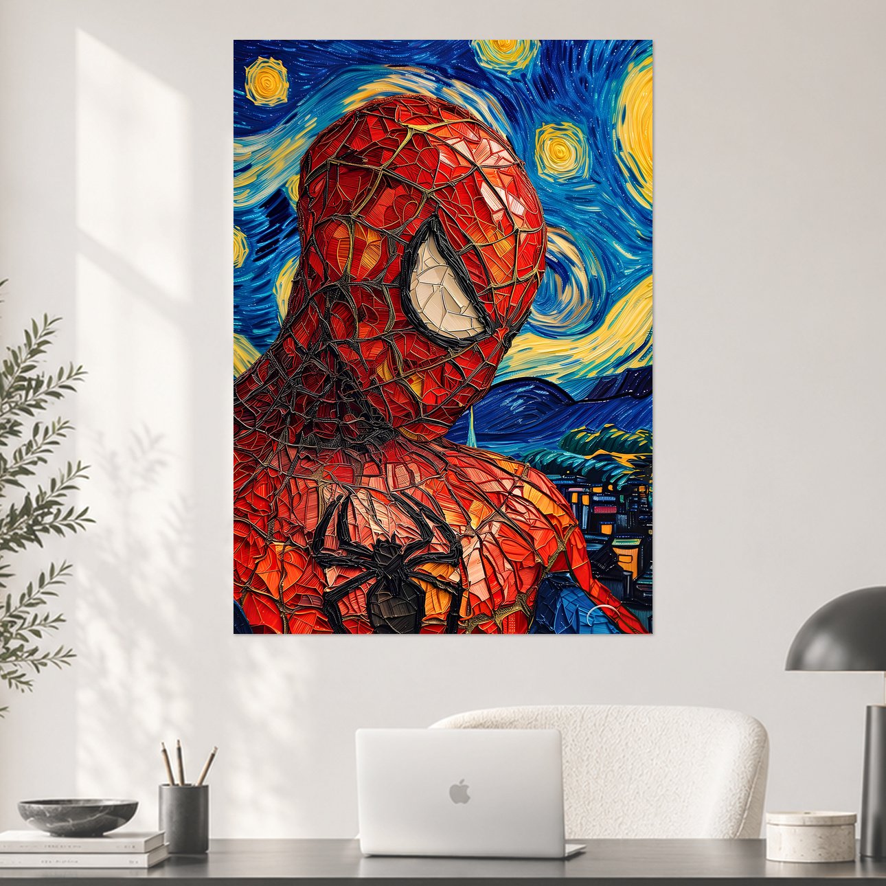 Spider-Man Starry Night Art Poster