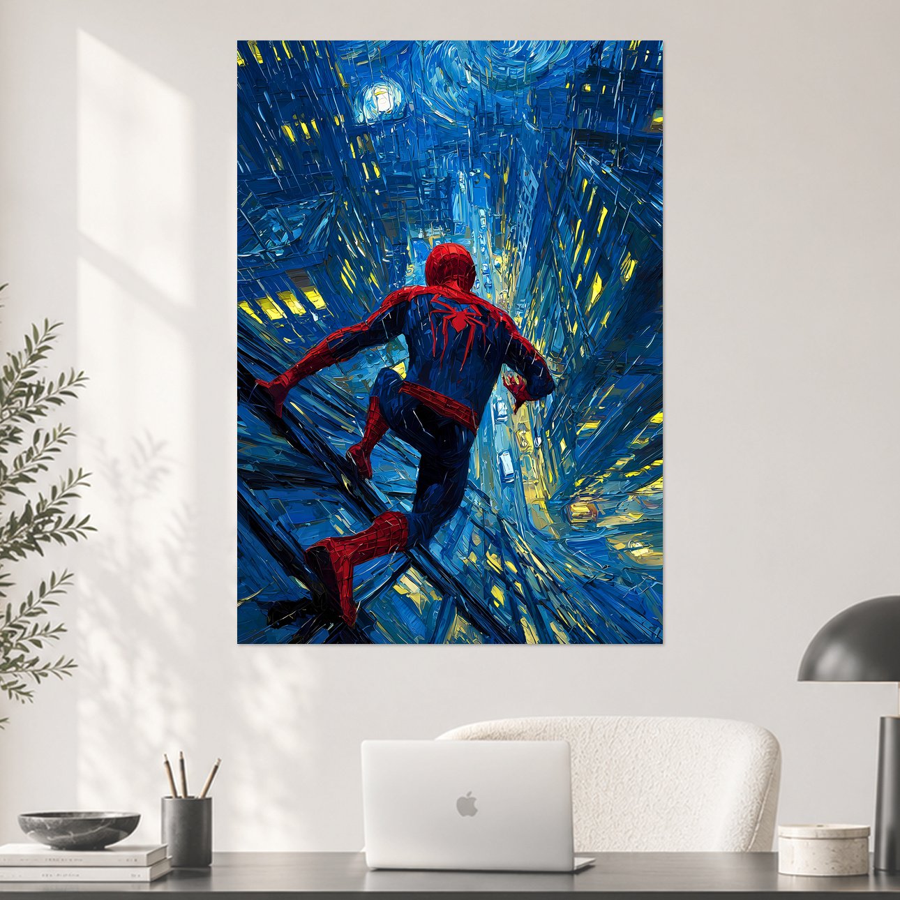 Spider-Man City Swing Oil Painting Poster