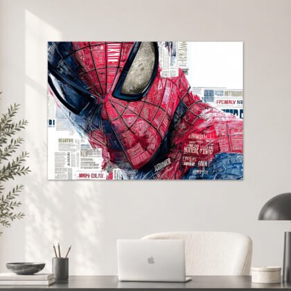 Spider-Man Newspaper Collage Art Poster