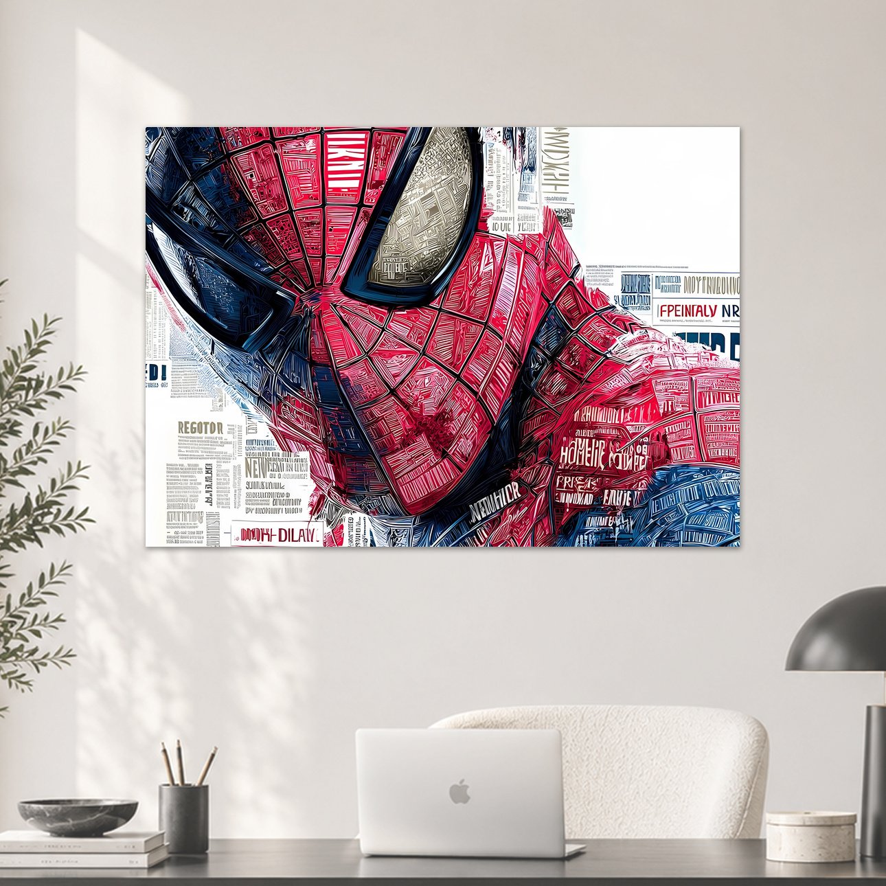 Spider-Man Newspaper Collage Art Poster