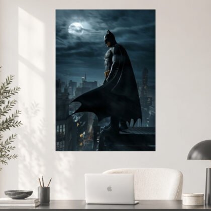 Batman Gotham Rooftop Sentinel Aesthetic Poster