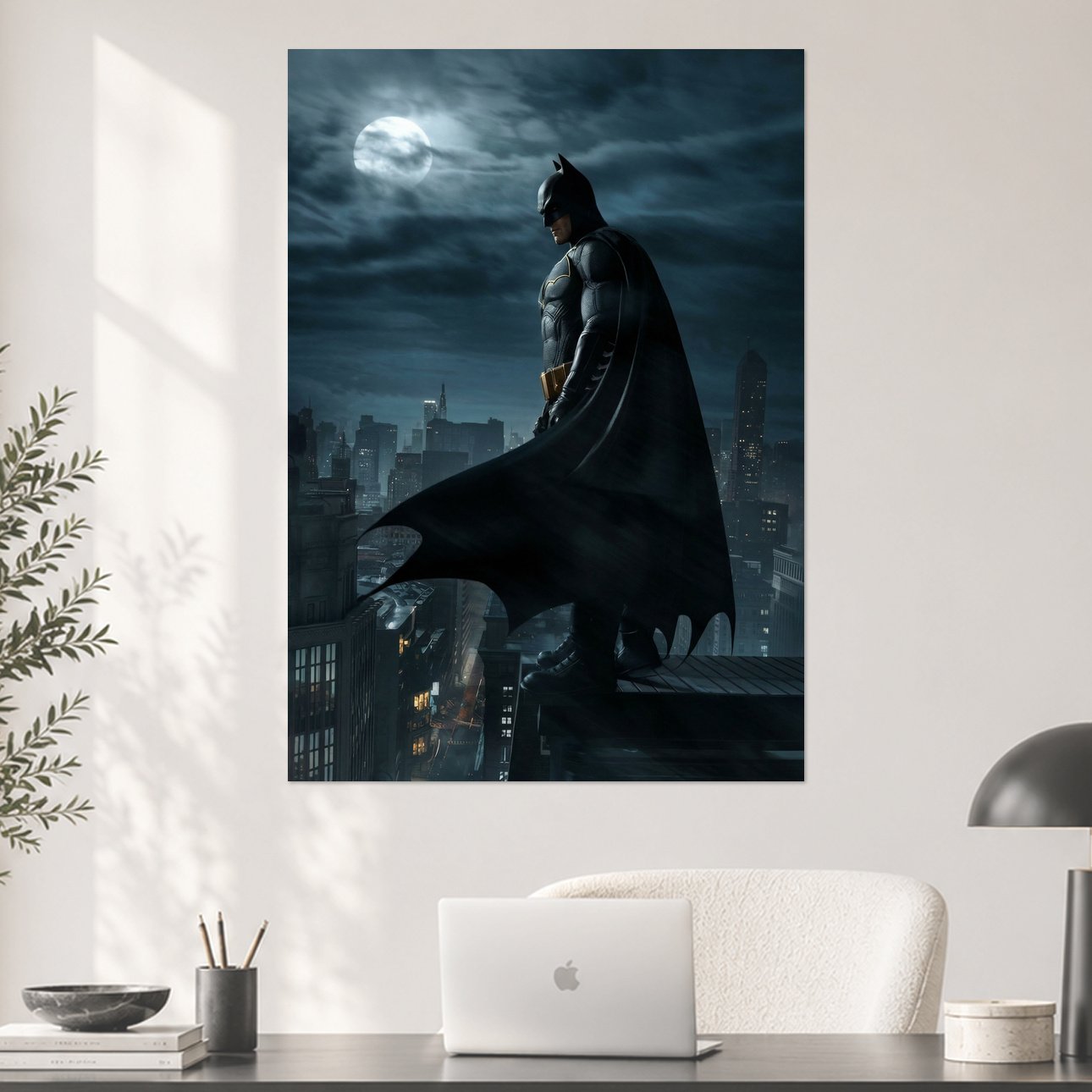Batman Gotham Rooftop Sentinel Aesthetic Poster