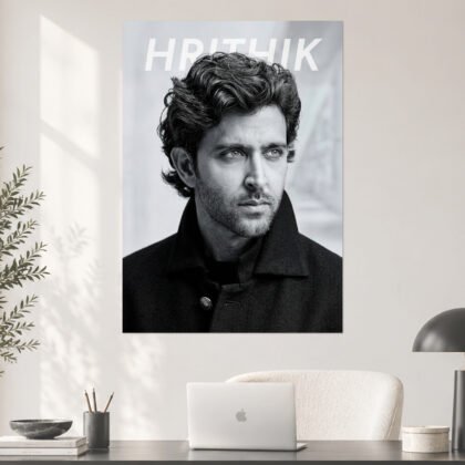 Hrithik Roshan Black And White Portrait Monochrome Aesthetic Poster