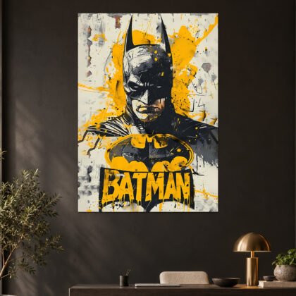 Batman Splatter Art Portrait Aesthetic Poster