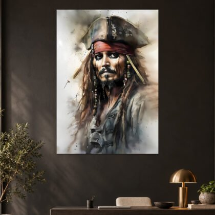 Jack Sparrow Pirate Watercolor Aesthetic Poster