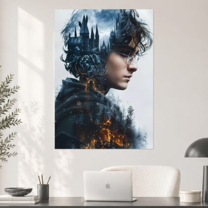 Harry Potter Hogwarts Silhouette Aesthetic Poster