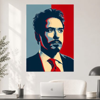 Tony Stark Iron Man Pop Art Portrait Aesthetic Poster