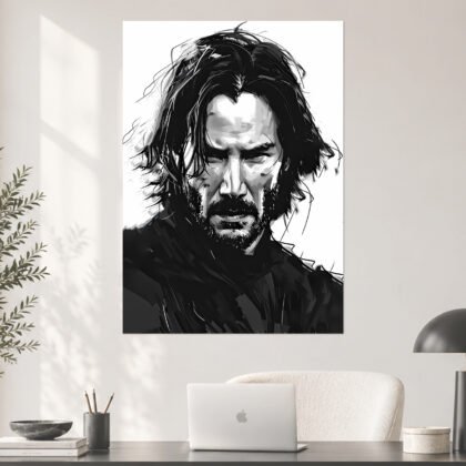 John Wick Vengeful Portrait Aesthetic Poster
