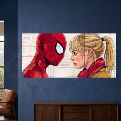 Spider-Man and Gwen Stacy Split Poster