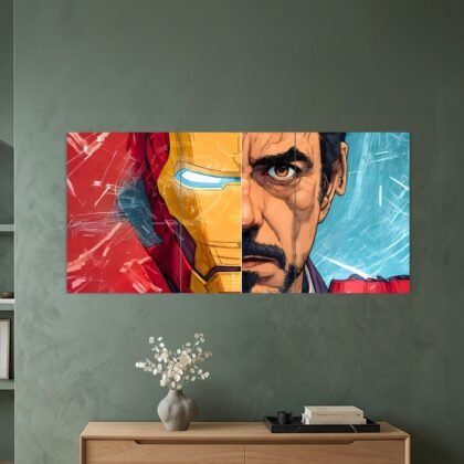 Tony Stark Iron Man Split Portrait Poster