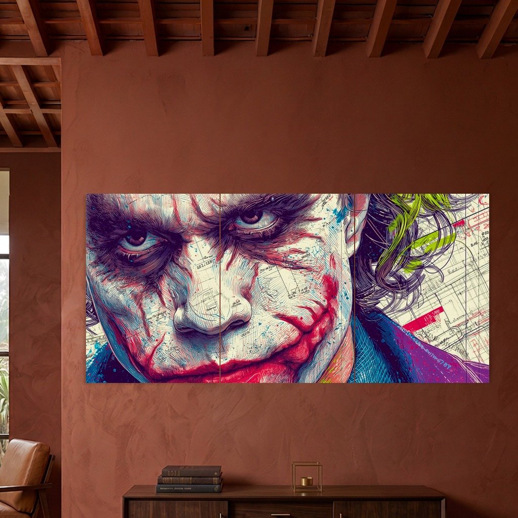 Joker Colorful Sketch Split Poster