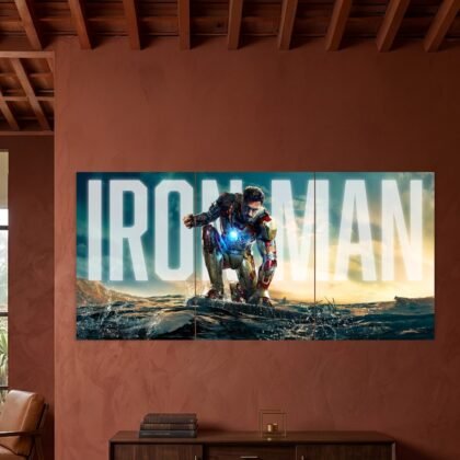 Iron Man Hero Landing Split Poster