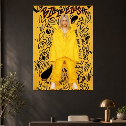 Billie Eilish - Yellow Bad Guy Aesthetic Poster
