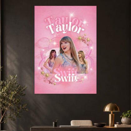 Taylor Swift - Pink Sparkle Collage Aesthetic Poster