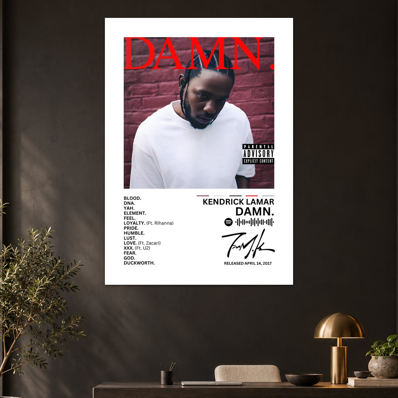 Kendrick Lamar DAMN. Album Poster