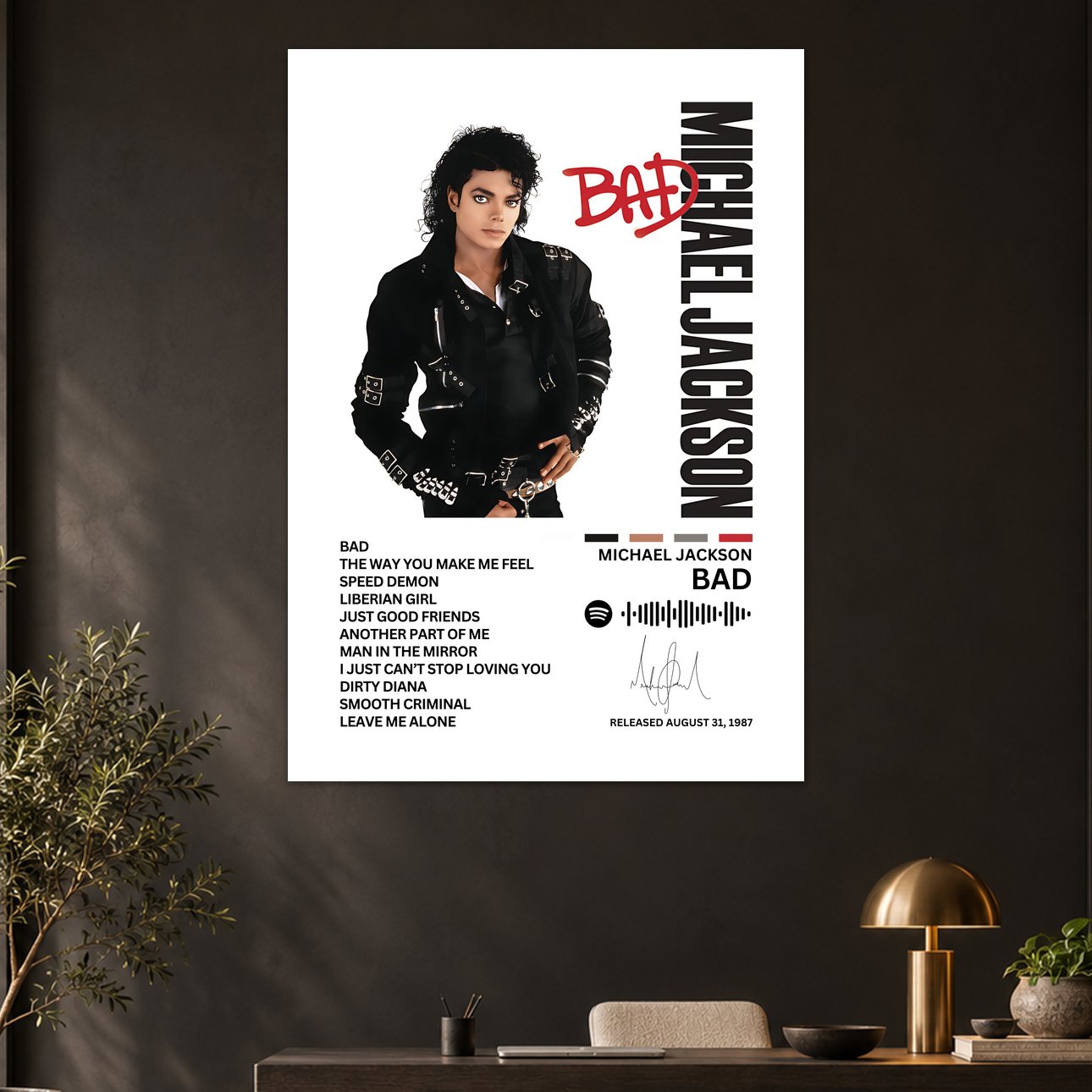 Michael Jackson BAD Album Poster