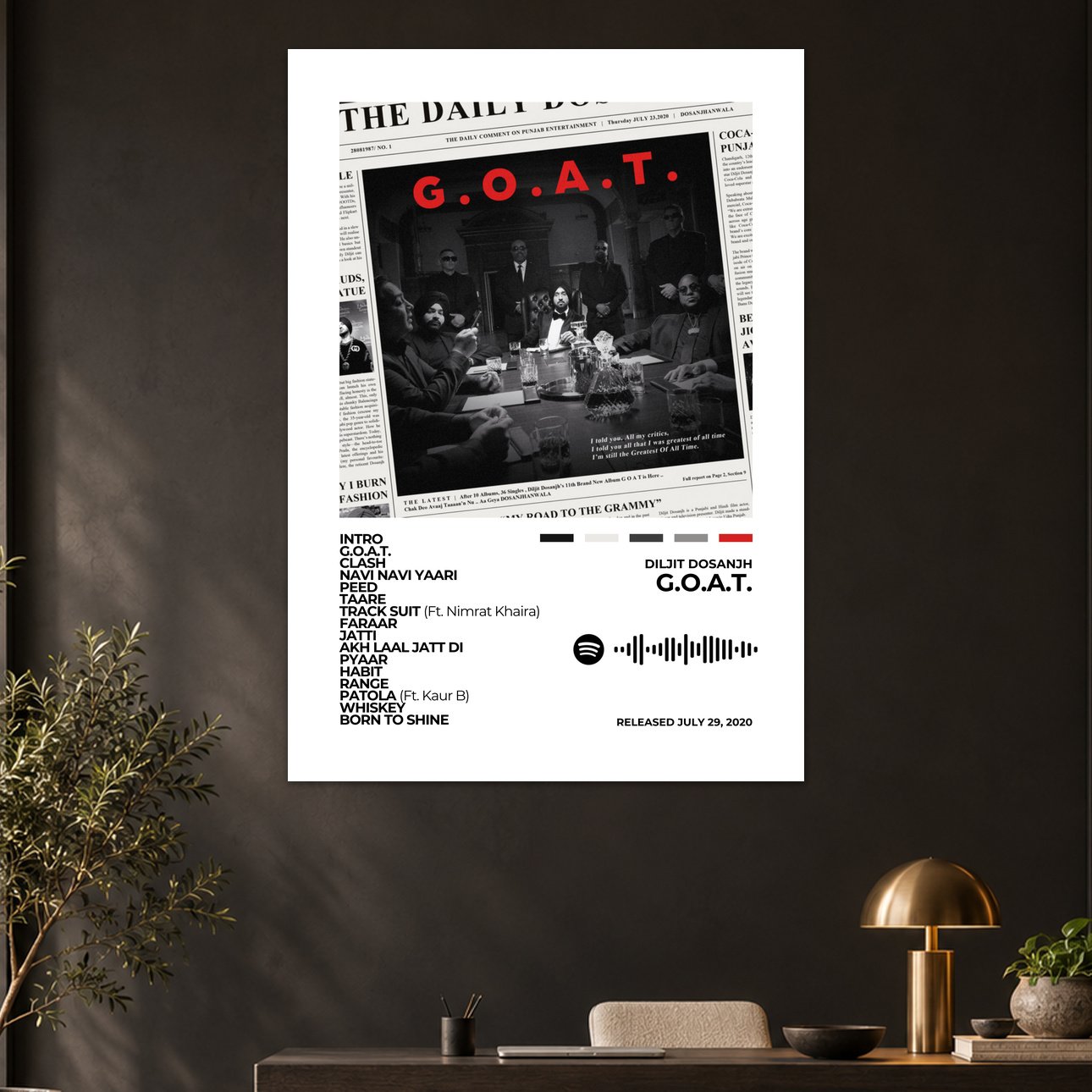 Diljit Dosanjh G.O.A.T. Album Poster