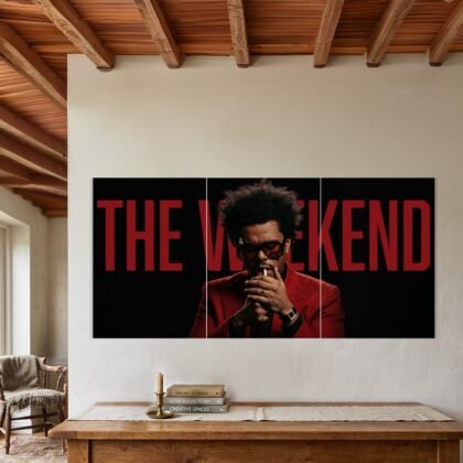 The Weeknd Red Suit Split Poster
